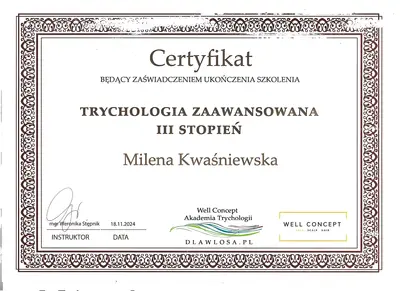 Trycholog Bydgoszcz – Milena Kwaśniewska, Specjalizuję się w diagnostyce i leczeniu problemów skóry głowy oraz włosów, oferując w gabinecie „Trycholog Bydgoszcz Milena” przy ul. Nowej 15 profesjonalne konsultacje oraz indywidualnie dobrane terapie, aby Twoje włosy były zdrowe i piękne. https://milena-trycholog.pl Najlepszy Trycholog w Bydgoszczy