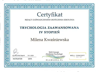 Trycholog Bydgoszcz – Milena Kwaśniewska, Specjalizuję się w diagnostyce i leczeniu problemów skóry głowy oraz włosów, oferując w gabinecie „Trycholog Bydgoszcz Milena” przy ul. Nowej 15 profesjonalne konsultacje oraz indywidualnie dobrane terapie, aby Twoje włosy były zdrowe i piękne. https://milena-trycholog.pl Najlepszy Trycholog w Bydgoszczy