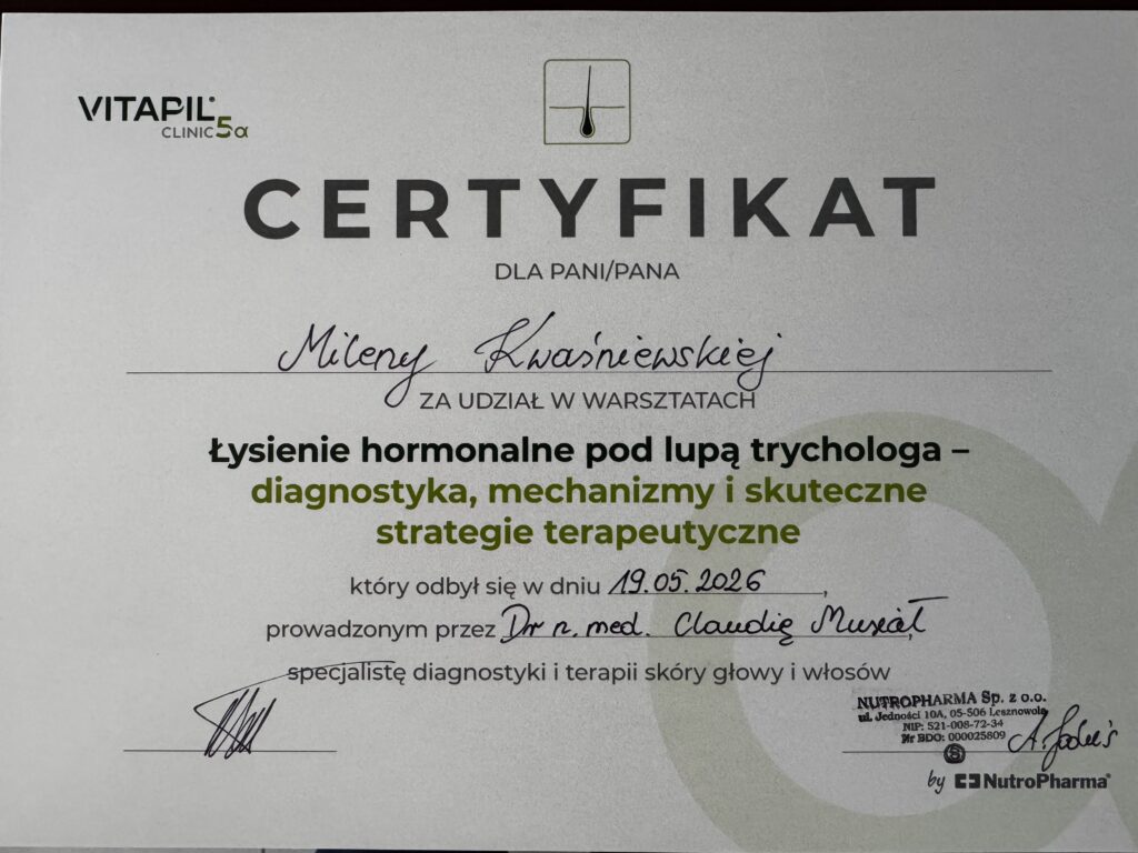 Trycholog Bydgoszcz – konsultacja trychologiczna w gabinecie Mileny ul. Nowa 15, 85-119 Bydgoszcz, tel. 571 280 110